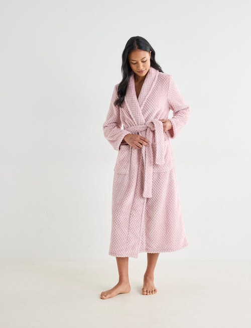 Whistle Sleep Basket Weave Robe, Pale Pink product photo View 03 L