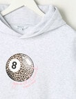 Switch Leopard Eight Ball Oversized Hoodie, Grey Marle product photo View 02 S