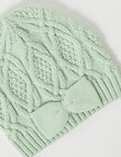Teeny Weeny Knit Bow Beanie, Soft Grass product photo View 02 S