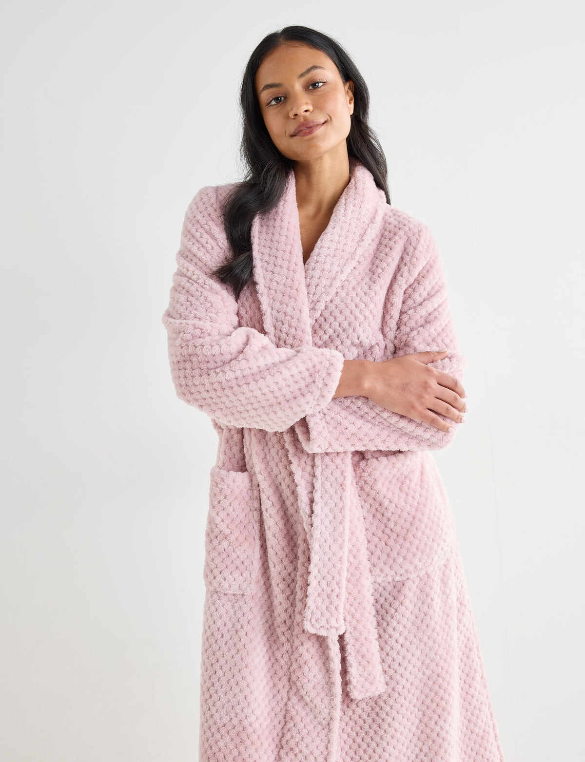 Whispy Robe Whistle Sleep Basket Weave Robe, Pale Pink - Robes