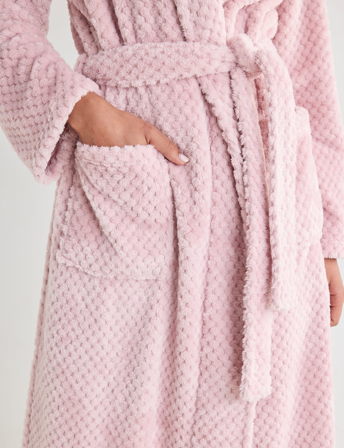 Whispy Robe Whistle Sleep Basket Weave Robe, Pale Pink - Robes