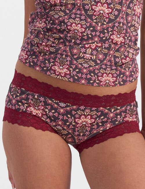 Jockey Woman Parisienne Cotton Boyleg Brief, Folk Art Floral product photo