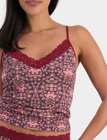 Jockey Woman Parisienne Cotton Cami, Folk Art Floral product photo