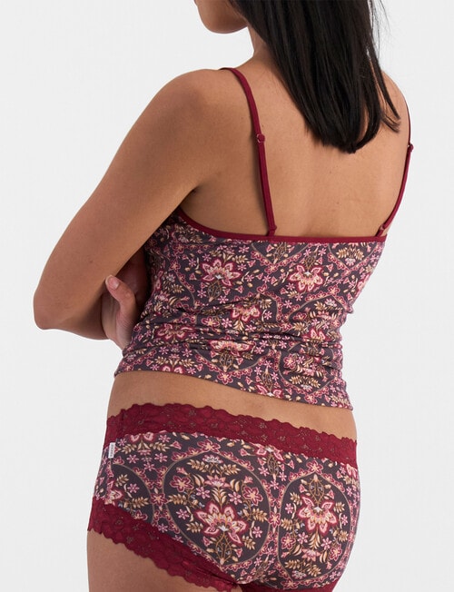 Jockey Woman Parisienne Cotton Boyleg Brief, Folk Art Floral product photo View 03 L