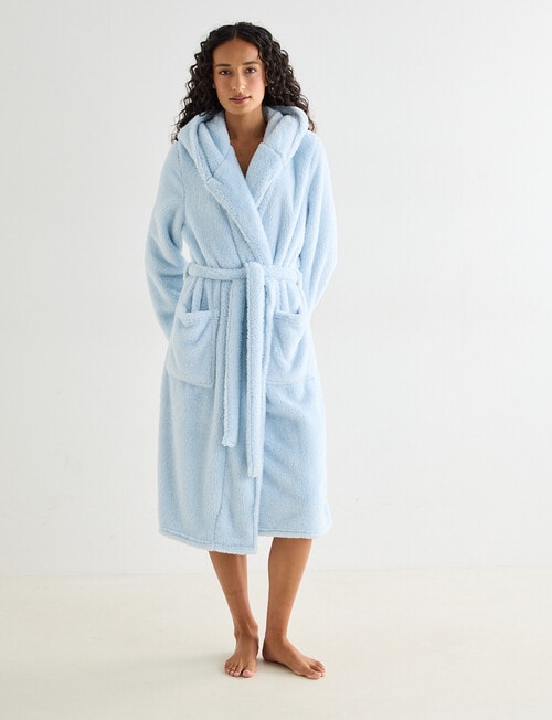 Zest Sleep Plush Robe, Pale Blue product photo View 03 L