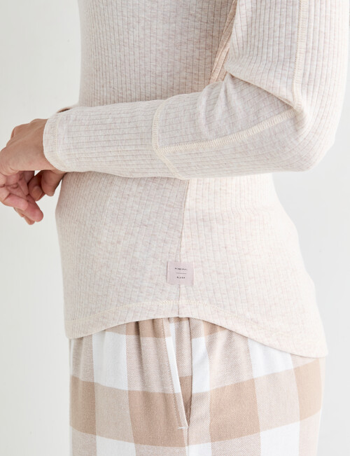 Mineral Sleep Henley Long Sleeve Top, Oatmeal product photo View 04 L