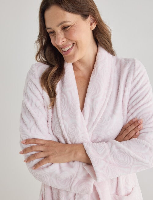 Ruby & Bloom Rose Textured Robe, Pink, 10-26 product photo View 04 L