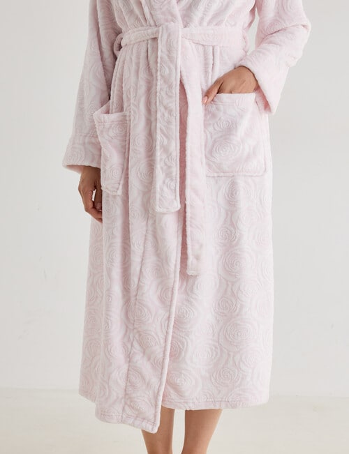 Ruby & Bloom Rose Textured Robe, Pink, 10-26 product photo View 05 L