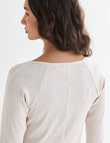Mineral Sleep Henley Long Sleeve Top, Oatmeal product photo View 06 S