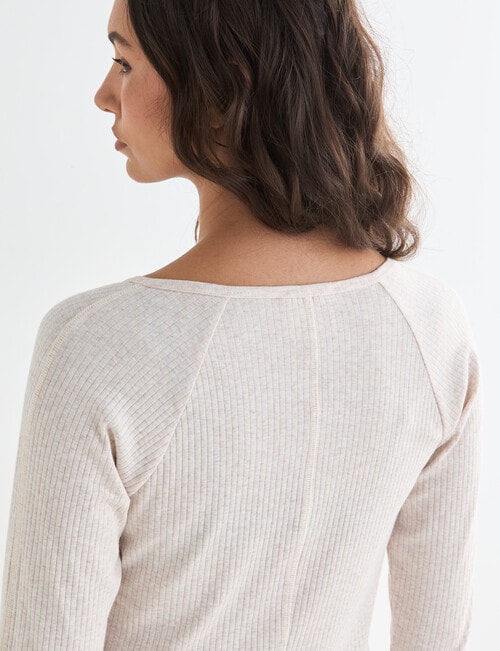 Mineral Sleep Henley Long Sleeve Top, Oatmeal product photo View 06 L
