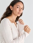 Mineral Sleep Henley Long Sleeve Top, Oatmeal product photo View 07 S