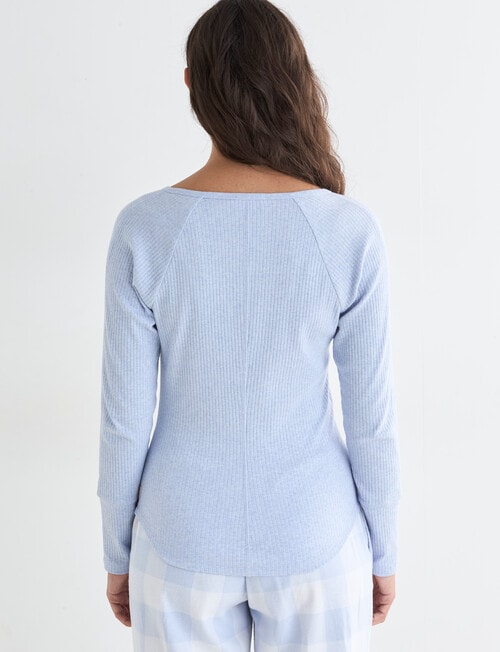 Mineral Sleep Henley Long Sleeve Top, Pale Blue product photo View 02 L