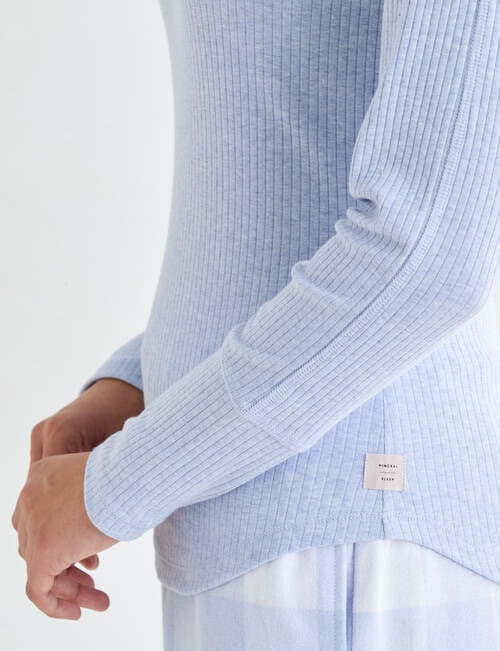 Mineral Sleep Henley Long Sleeve Top, Pale Blue product photo View 07 L