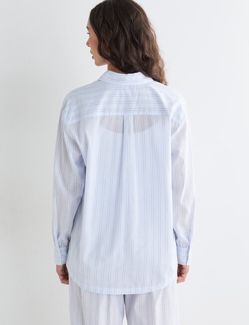 Mineral Sleep Stripe Nightshirt, Pale Blue product photo View 02 L