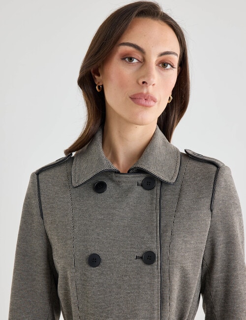 Oliver Black Trench Coat, Mini Houndstooth product photo View 04 L