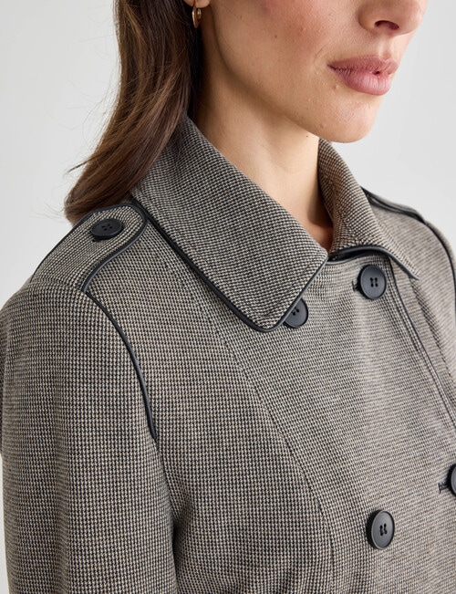 Oliver Black Trench Coat, Mini Houndstooth product photo View 06 L