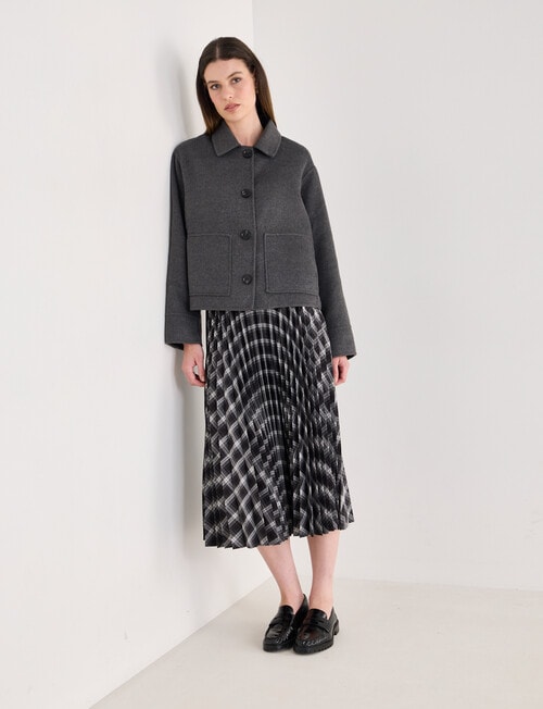 Jigsaw Pave Wool Blend Jacket, Charcoal product photo View 03 L