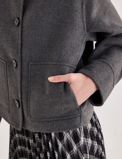 Jigsaw Pave Wool Blend Jacket, Charcoal product photo View 05 L