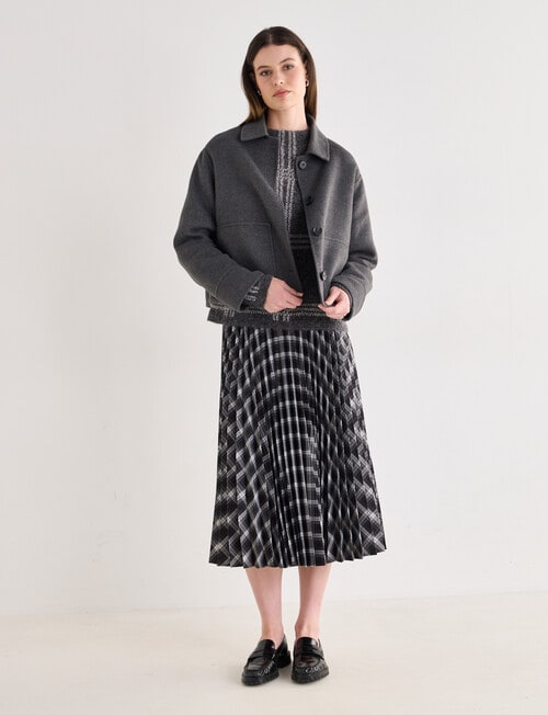 Jigsaw Pave Wool Blend Jacket, Charcoal product photo View 10 L