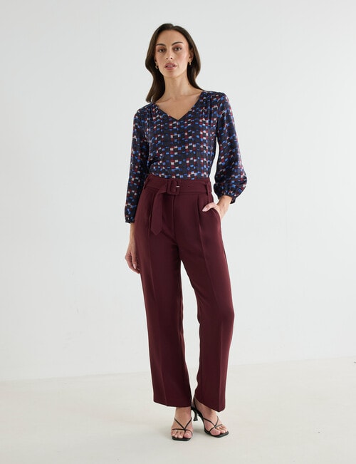 Oliver Black Three Quarter Sleeve V-Neck Top, Dice Print product photo View 03 L