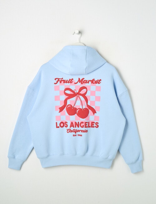 Switch Checkerboard Cherry Oversized Hoodie, Cornflower Blue product photo View 04 L