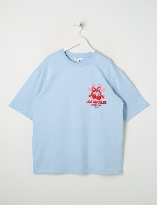 Switch Checkerboard Cherry Oversized Tee, Cornflower Blue product photo
