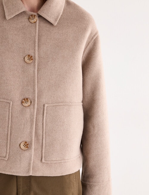 Jigsaw Pave Wool Blend Jacket, Almond Marle product photo View 05 L
