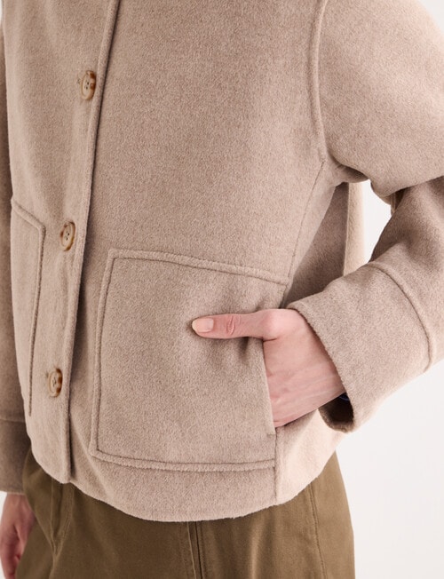 Jigsaw Pave Wool Blend Jacket, Almond Marle product photo View 06 L