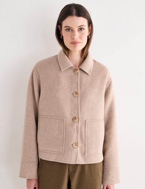 Jigsaw Pave Wool Blend Jacket, Almond Marle product photo View 07 L