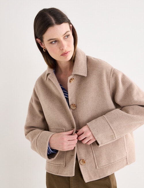 Jigsaw Pave Wool Blend Jacket, Almond Marle product photo View 09 L