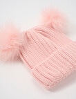 Mac & Ellie Dual Pompom Beanie, Soft Pink product photo View 02 S