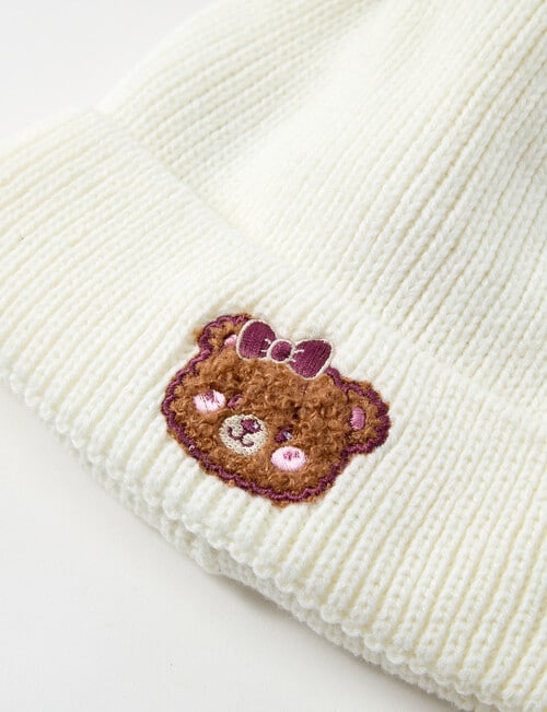 Mac & Ellie Teddy Fleece Lined Beanie, Vanilla product photo View 02 L