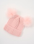 Mac & Ellie Dual Pompom Beanie, Soft Pink product photo