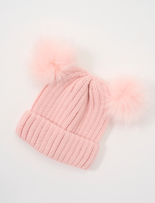 Mac & Ellie Dual Pompom Beanie, Soft Pink product photo
