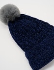 Mac & Ellie Chenille Cable Beanie, Navy product photo View 02 S