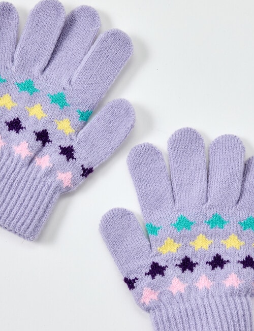 Mac & Ellie Jacquard Star Glove, Lilac product photo View 02 L