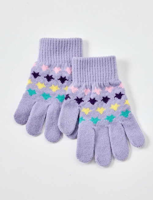 Mac & Ellie Jacquard Star Glove, Lilac product photo View 03 L