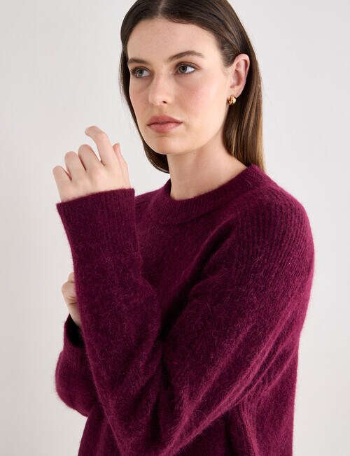 Jigsaw Helena Cosy Crew Sweater, Fig product photo
