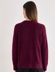 Jigsaw Helena Cosy Crew Sweater, Fig product photo View 02 S