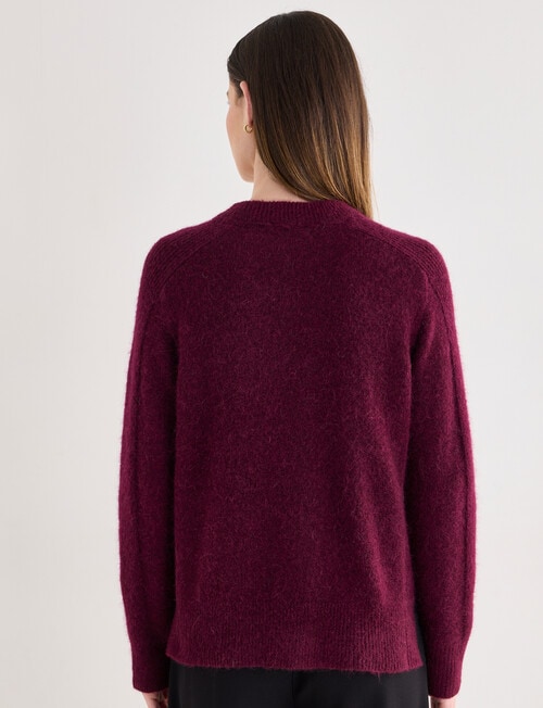 Jigsaw Helena Cosy Crew Sweater, Fig product photo View 02 L