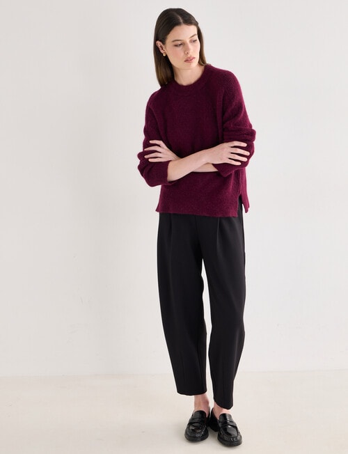 Jigsaw Helena Cosy Crew Sweater, Fig product photo View 03 L