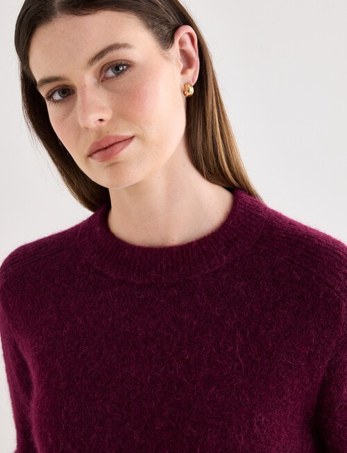 Jigsaw Helena Cosy Crew Sweater, Fig product photo View 04 L