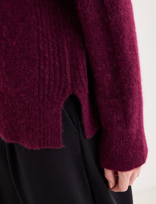 Jigsaw Helena Cosy Crew Sweater, Fig product photo View 05 L