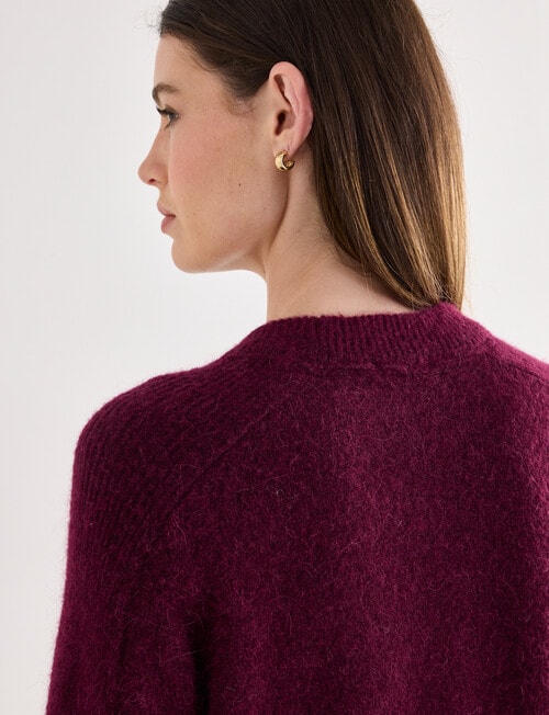 Jigsaw Helena Cosy Crew Sweater, Fig product photo View 06 L