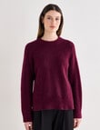 Jigsaw Helena Cosy Crew Sweater, Fig product photo View 07 S