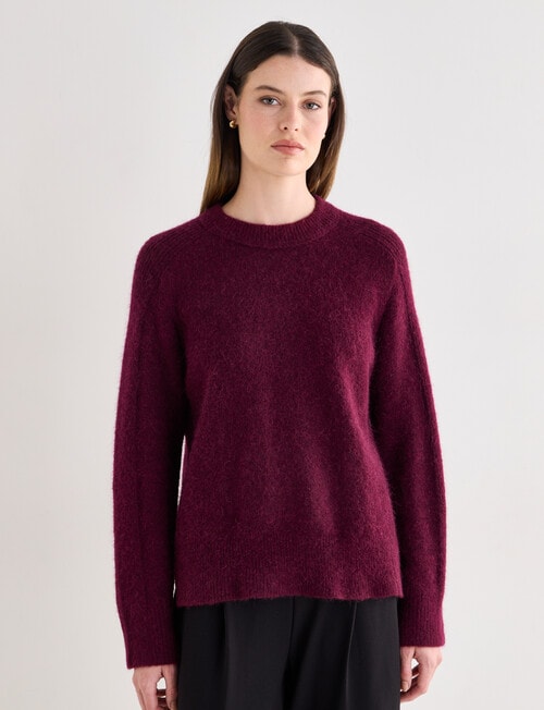 Jigsaw Helena Cosy Crew Sweater, Fig product photo View 07 L