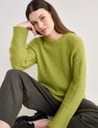 Jigsaw Helena Cosy Crew Sweater, Leaf Green product photo