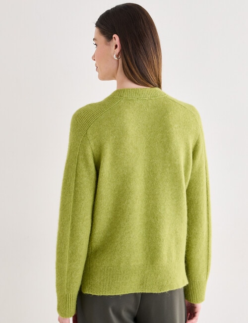 Jigsaw Helena Cosy Crew Sweater, Leaf Green product photo View 02 L