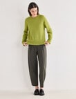Jigsaw Helena Cosy Crew Sweater, Leaf Green product photo View 03 S