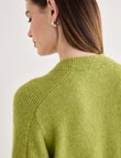 Jigsaw Helena Cosy Crew Sweater, Leaf Green product photo View 06 S